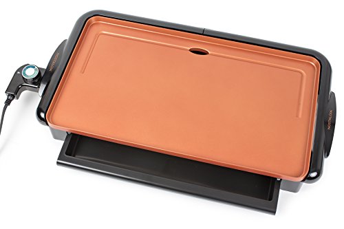 Nostalgia New and Improved Non-Stick Copper Griddle Nostalgia GD20C New and Improved Non-Stick Copper Griddle with Warming Drawer, Pancakes, Sausage, Eggs, Bacon, Omelettes.