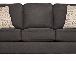 Signature Design by Ashley - Alenya Microfiber Upholstery Sofa w/ 2 Throw Pillows, Charcoal