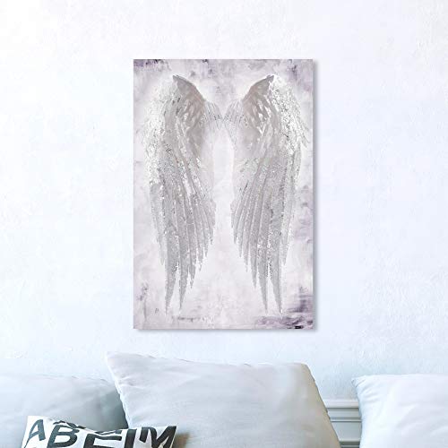 The Oliver Gal Artist Co. Fashion and Glam Wall Art Canvas Prints The Oliver Gal Artist Co. Trend and Glam Wall Artwork Canvas Prints 'Wings of Angel Amethyst' Dwelling Décor, 16" x 24", White, White.