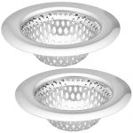 2 Pack - 2.25" Top / 1.25" Basket, Rust Proof Stainless Steel Bathroom Sink, Lavatory, Slop and Utility Sink Hair Catcher Drain Strainer Hair