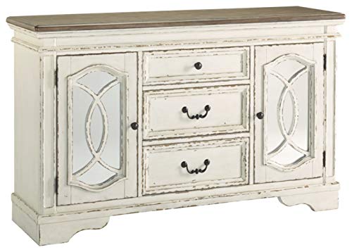 Signature Design By Ashley - Realyn Dining Room Server - Casual Style - Chipped White