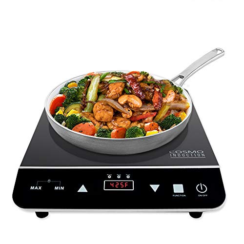 Cosmo Portable Electric Induction Cooktop with Rapid Heating, Sensor LED Display, Safety Lock, Energy Efficient Countertop Stove Single Burner, 1800-Watt, COS-YLIC1