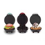 Dash DGMS03GBCL Mini Maker Grill, Griddle + Waffle Iron, 3 pack, Red/Aqua/White