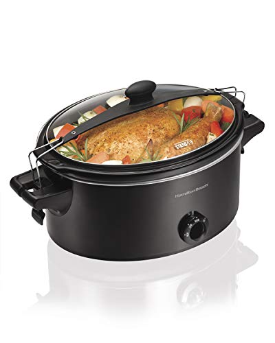 Hamilton Beach Stay or Go Portable 6-Quart Slow Cooker With Lid Lock, Dishwasher-Safe Crock, Black (33261)