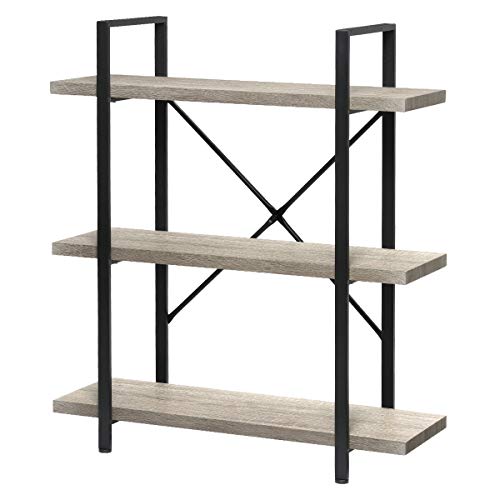 KINGSO 3-Tier Industrial Bookshelf, Rustic Wood Etagere Bookcase Open Storage Guarantee: Producer guarantee for 365 days from date of buy.