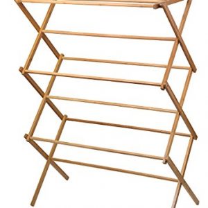 Home-it clothes drying rack - Bamboo Wooden clothes rack - heavy duty cloth drying stand