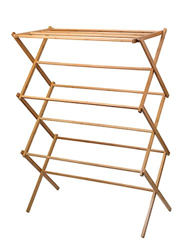 Home-it clothes drying rack - Bamboo Wooden clothes rack - heavy duty cloth drying stand