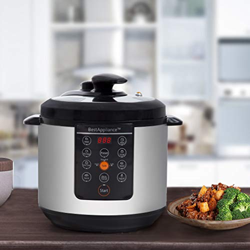 6 Qt Rice Cookers Electric Pressure Cooker Slow Cooker,Multi-Use Programmable For Slow Cook, Saute, Yogurt, Steamer, Warmer
