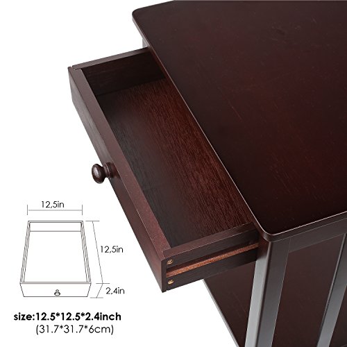 HOMFA Bamboo Night Stand End Table with Drawer and Storage Package deal Dimensions: 22.zero x 16.zero x 5.zero inches