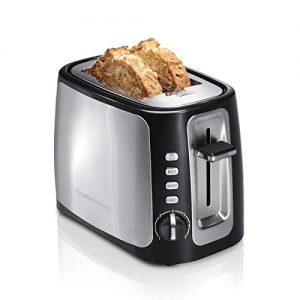Hamilton Beach 2 Slice Extra-Wide Slot Toaster with Sure-Toast Technology, Shade Selector, Bagel & Defrost, Black (22820)