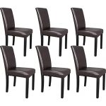 ZENY Leather Dining Chairs with Solid Wood Legs Chair Urban Style, Set of 6