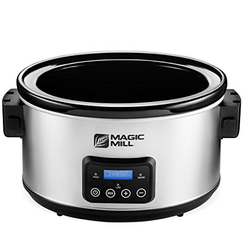Magic Mill 8.5 Quart Slow Cooker Crock Pot, Digital Programmable Magic Mill 8.5 Quart Slow Cooker Crock Pot, Digital Programmable, 20 Hour Timer, 3 Cooking Settings, Locking Lid for Easy Transport, Dishwasher Safe.