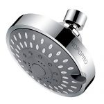 High Pressure Fixed Shower Head HOPOPRO 5-Setting Upgraded Bathroom Showerhead 4 Inch High Flow Shower Head with Adjustable Metal Swivel Ball Joint for Luxury Shower Experience Even at Low Water Flow