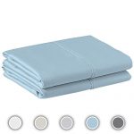 COZERI 600 Thread Count Pillowcase Set of 2, 100% Long-Staple Combed Cotton, Breathable, Soft Sateen Weave Luxury Hotel Quality Pillow Cases (Standard, Celestial Blue).