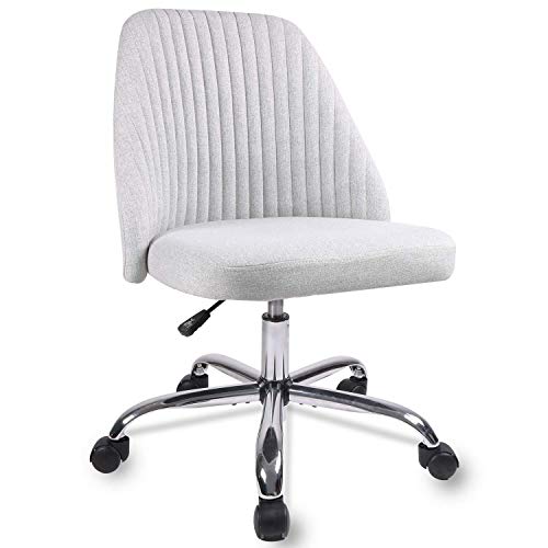 Home Office Chair, Modern Twill Fabric Chair Adjustable Desk Chair Mid-Back Task Chair Ergonomic Executive Chair-Grey