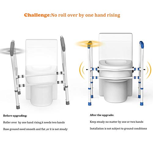HEPO Improved Toilet Rail for Elderly Free Stand,Toilet Rails HEPO Improved Toilet Rail for Elderly Free Stand,Toilet Rails for Disabled,Toilet Handrail Grab Bar (Grey).