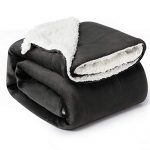 Bedsure Sherpa Fleece Blanket Twin Size Dark Grey Plush Blanket Fuzzy Soft Blanket Microfiber