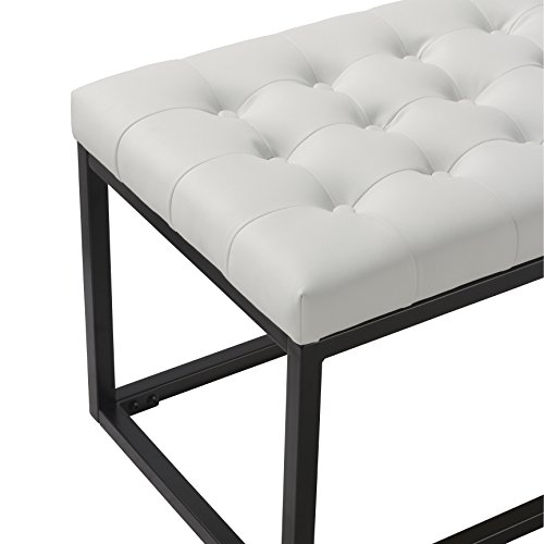 Porthos Home Marlena Accent Bench With Button Tufted PU Leather Upholstery Bundle Dimensions: 18.zero x 48.zero x 18.zero inches
