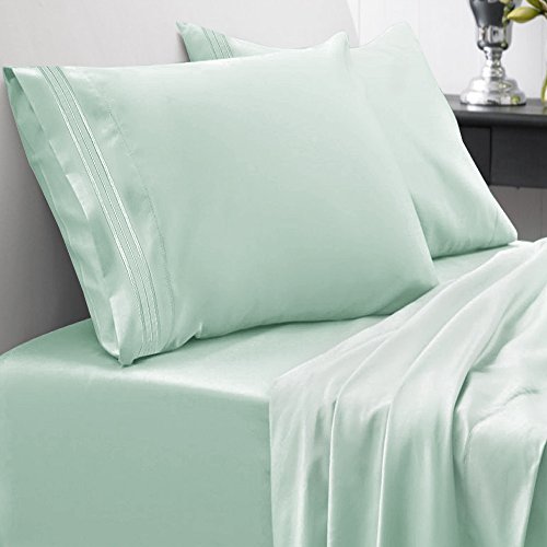 1800 Thread Count Sheet Set – Soft Egyptian Quality Brushed B1800 Thread Depend Sheet Set – Delicate Egyptian High quality Brushed Microfiber Hypoallergenic Sheets – Luxurious Bedding Set with Flat Sheet, Fitted Sheet, 2 Pillow Instances, Queen, Mint.