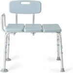 Medline Tub Transfer Bench With Microban Antimicrobial Protection, for Use as A Shower Bench or Bath Seat, Blue