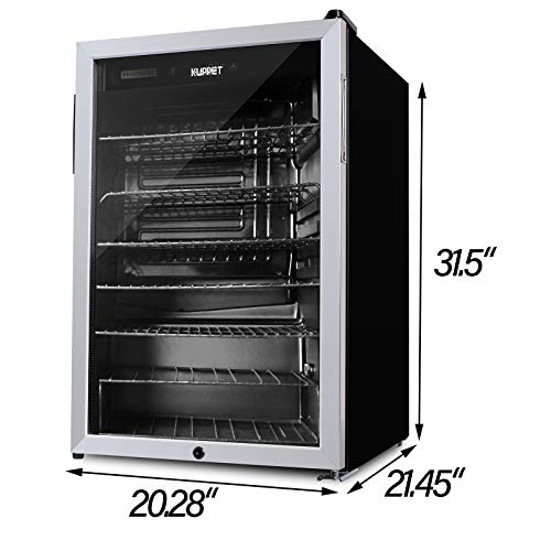 KUPPET 150-Can Beverage Cooler and Refrigerator 4.5 Cu.Ft KUPPET 150-Can Beverage Cooler and Fridge 4.5 Cu.Ft, Workplace or Bar with Glass Door and Adjustable Detachable Cabinets，Small Mini Fridge for House.