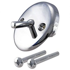 Qualihome Bath Tub Waste Overflow Drain Trip Lever Face Plate for Bathtub with Matching Screws for Faceplate, (Chrome)
