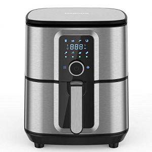 Air Fryer, Bagotte Large 5.8QT Air Fryers, 1700W Stainless Steel Electric Air Fryer Oven Oilless Cooker, 360°Circulation Hot Air System, Nonstick Basket, Knob Controls & Touch Screen, 100 Recipes