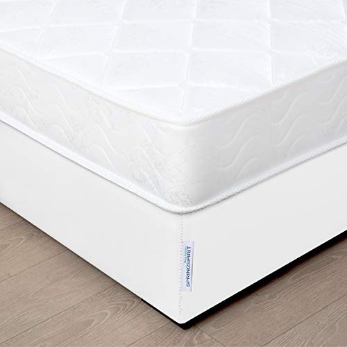 SPRINGSPIRIT Box Spring Cover Queen Size SPRINGSPIRIT Field Spring Cowl Queen Dimension with Clean and Elastic Woven Materials, Alternates for Mattress Skirt, Wrinkle &amp; Fading Resistant, Washable, Dustproof, White.