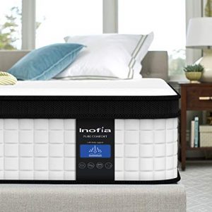 Inofia Full Mattress,10 Inch Cool Memory Foam Innerspring Hybrid Mattress in a Box, Breathable Comfortable Mattress, Supportive & Pressure Relief, Full Size