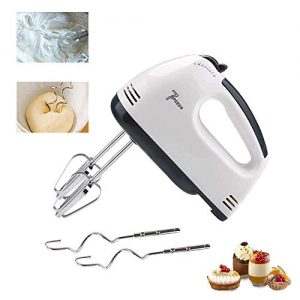 Whisk, Electric Hand Mixer 7-Speed Lightweight Handheld Whisk for Kitchen Baking Cake Mini Egg Cream Food Beater - 2 Beaters, 2 Dough Hooks