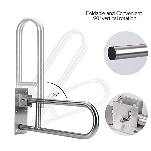 Grab Bars for Bathroom Toilet Safety Rails Handicap 30 Inch Grab Bars for Bathroom Toilet Safety Rails Handicap 30 Inch Flip Up Grab Bar Shower Safety Tub Toilet Bars for Elderly Disabled Handicapped Hand Rails Stainless Steel Bathtub Support Handles Assist.