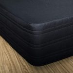 MARQUESS Polyester Blended Quilted Bed Skirt, Sagging Sense Enhanced，Anti-Wrinkle, Fade Resistant Dust Ruffle with Classic 14" Length Drop, for Bedroom (Black, Queen)