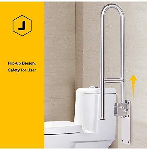 Grab Bars for Bathroom Toilet Safety Rails Handicap 30 Inch Grab Bars for Bathroom Toilet Safety Rails Handicap 30 Inch Flip Up Grab Bar Shower Safety Tub Toilet Bars for Elderly Disabled Handicapped Hand Rails Stainless Steel Bathtub Support Handles Assist.