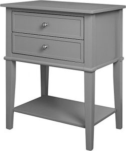 Ameriwood Home Franklin Accent Table with 2 Drawers, Gray -