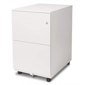 Aurora Modern Soho Design 2-Drawer Metal Mobile File Cabinet with Lock Key/Fully Assembled, White
