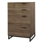 WLIVE 4 Drawer High Dresser, Widen Storage Cabinet Chest, Wood Organizer with Steel Legs for Home Office