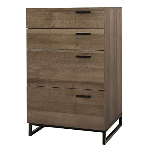 WLIVE 4 Drawer High Dresser, Widen Storage Cabinet Chest, Wood Organizer with Steel Legs for Home Office
