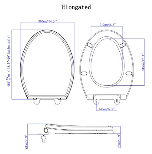 Hibbent Premium One Click Elongated Toilet Seat Hibbent Premium One Click Elongated Toilet Seat with Cover(Oval)- Easy Installation and Quick-Release for Easy Cleaning - Stable Hinge Design to prevent shifting - Soft Closed - White Color(Elongated).