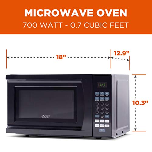 Commercial Chef Countertop Microwave, 0.7 Cubic Feet, Black Business Chef CHM770B Countertop Microwave, 0.7 Cubic Ft, Black.