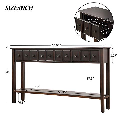 60 inch Long Entryway Table with Storage,JULYFOX Slim Hallway Table Package deal Dimensions: 60.zero x 11.zero x 34.zero inches