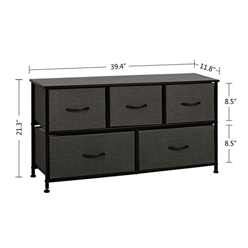 WLIVE Dresser with 5 Drawers, Fabric Storage Tower, Organizer Unit for Bedroom Package deal Dimensions: 39.Four x 11.Eight x 21.Three inches