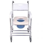 Fewear Ship from USA, Adjustable Over Toilet and Folding Bedside Commode,Comes with Splash Guard/Bucket/Lid for Adults Handicap (White)
