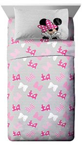Jay Franco Disney Minnie Mouse Faces Twin Sheet Set - 3 Piece Set Super Soft and Cozy Kid’s Bedding - Fade Resistant Microfiber Sheets (Official Disney Product)