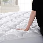 Abakan Mattress Pad Queen Size Cooling Mattress Cover 100% Cotton Quilted Mattress Topper White Bed Topper Down Alternative Filling (8-21" Fitted Deep Pocket)