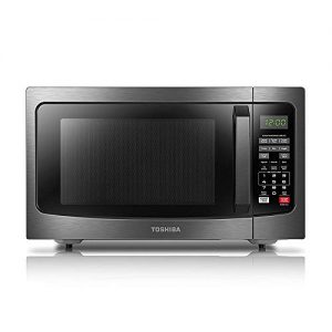 Toshiba EM131A5C-BS Microwave Oven with Smart Sensor, Easy Clean Interior, ECO Mode and Sound On/Off, 1.2 Cu.ft, 1100W, Black Stainless Steel