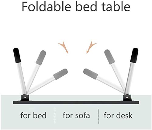 Foldable Laptop Bed Table, Large Laptop Desk for Bed Foldable Laptop Bed Table, Large Laptop Desk for Bed, Bed Tray for Eating and Laptops, Collapsible Breakfast in Bed Tray, Space Saving for Working, Reading, Writing on Couch, Floor, Tatami (Black).