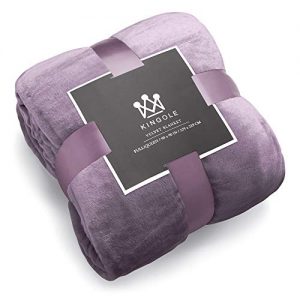 Kingole Flannel Fleece Microfiber Throw Blanket, Luxury Lavender Purple Queen Size Lightweight Cozy Couch Bed Super Soft and Warm Plush Solid Color 350GSM (90 x 90 inches)