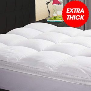KARRISM Extra Thick Mattress Topper(Queen), Cooling Mattress Pad Cover Topper, 400TC Cotton Pillow Top (8-21Inch Deep Pocket)