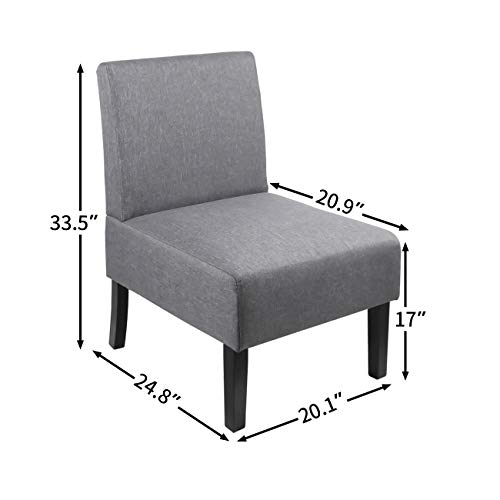 Modern Fabric Armless Accent Chair Decorative Slipper Chair Vanity Chair Model: STHOUYN