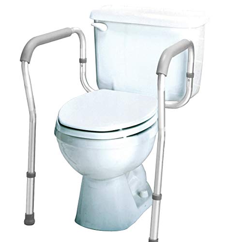 Carex Toilet Safety Frame - Toilet Safety Rails and Grab Bars for Seniors, Elderly, Disable, Handicap - Easy Install with Adjustable Width/Height, Fits Most Toilets